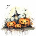 Halloween Pumpkin Window Decals Design Background Royalty Free Stock Photo