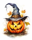 Halloween Pumpkin Witch Hat Spell High Scan Cartoon Normal Peopl