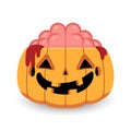 Halloween pumpkin zombie