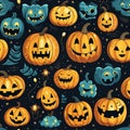 Halloween Pumpking vector set illustration. Royalty Free Stock Photo