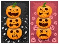 Halloween pumpkins and background