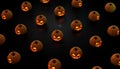 Halloween Pumpkins on a black background CGI 3D