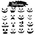 Halloween pumpkins figure faces set