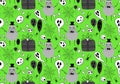 Halloween pumpkins monsters seamless ghost and web and skulls and balloons pattern for wrapping paper