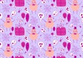 Halloween pumpkins monsters seamless ghost and web and skulls and balloons pattern for wrapping paper