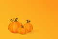 Halloween Pumpkins on Orange Background Royalty Free Stock Photo