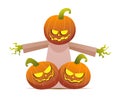 Halloween pumpkins scarecrow jack o lantern character Royalty Free Stock Photo