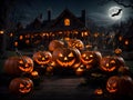 Halloween pumpkins scattered looks funny