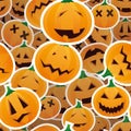 Halloween pumpkins - seamless pattern Royalty Free Stock Photo