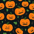 Halloween pumpkins seamless pattern background Royalty Free Stock Photo