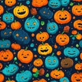 Halloween pumpkins seamless pattern background Royalty Free Stock Photo