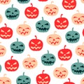 Halloween pumpkins seamless pattern Royalty Free Stock Photo