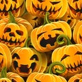 Halloween pumpkins seamless pattern Royalty Free Stock Photo