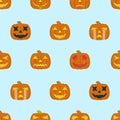Halloween pumpkins seamless pattern