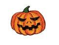 Halloween pumpkins set. Hand drawn illustration. Royalty Free Stock Photo