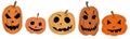 Halloween pumpkins set Royalty Free Stock Photo