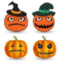Halloween pumpkins set. Royalty Free Stock Photo