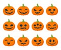 Halloween pumpkins set vector illustration Royalty Free Stock Photo