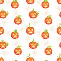 Halloween pumpkins with spider webs seamless vector print