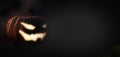 Halloween Pumpkins At A Spooky Night 3d render Royalty Free Stock Photo