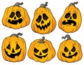 Halloween pumpkins theme set 2 Royalty Free Stock Photo