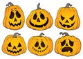 Halloween pumpkins theme set 3 Royalty Free Stock Photo