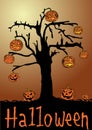 Halloween pumpkins tree
