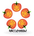 Halloween pumpkins vector