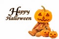 Halloween Pumpkins on white background with message 'Happy Halloween'