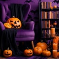 Halloween, purple and orange home decor decorations holiday decorating