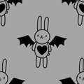 Halloween rabbit vampire seamless cartoon pattern for wrapping and clothes print and kids and fabrics