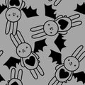 Halloween rabbit vampire seamless cartoon pattern for wrapping and clothes print and kids and fabrics