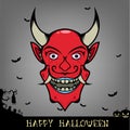 Halloween red smile evil head