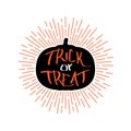 Halloween retro emblem with quote Trick or Treat.