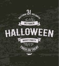 Halloween retro invitation. 31 october holiday day card. Halloween vintage party poster. Royalty Free Stock Photo