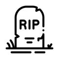 Halloween rip tombstone icon vector outline illustration Royalty Free Stock Photo