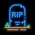 halloween rip tombstone neon glow icon illustration Royalty Free Stock Photo