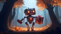 Halloween Robots to Haunt Your Designs, AI-generated