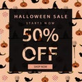 Halloween sale banner template.Halloween poster.Vector illustration