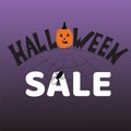 Halloween sale banner. Vector illustration.