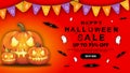 Halloween Sale concept banner. \