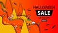Halloween Sale concept banner. \