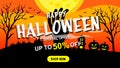 Halloween Sale concept banner. \