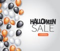 Halloween sale design poster page for advertisement or invitation to a trick or trat october 31 nights. Black, white, and orange h