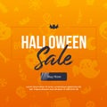 Halloween sale on grunge pattern. Autumn modern offer. Special poster