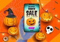 Halloween Sale Illustration Banner