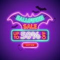 Halloween Sale Neon Sign Royalty Free Stock Photo