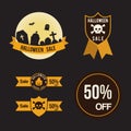 Halloween sale offer design template for greeting card, ad, prom