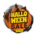 Halloween Sale poster or template design. Royalty Free Stock Photo