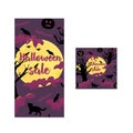 Halloween sale seamless pattern and template of the banner. Horror background